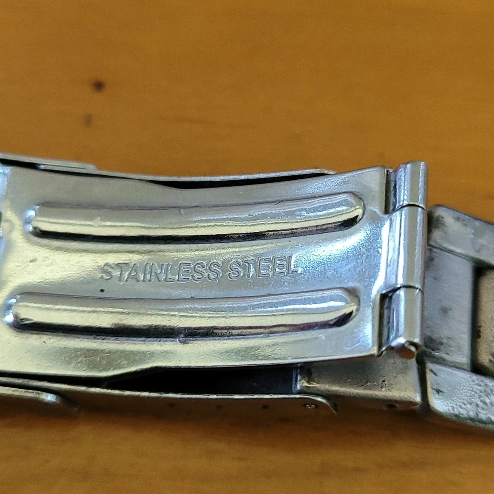 Vintage Titanium Link Bracelet 7in Matte Silver Tone Heavy Mens Unisex